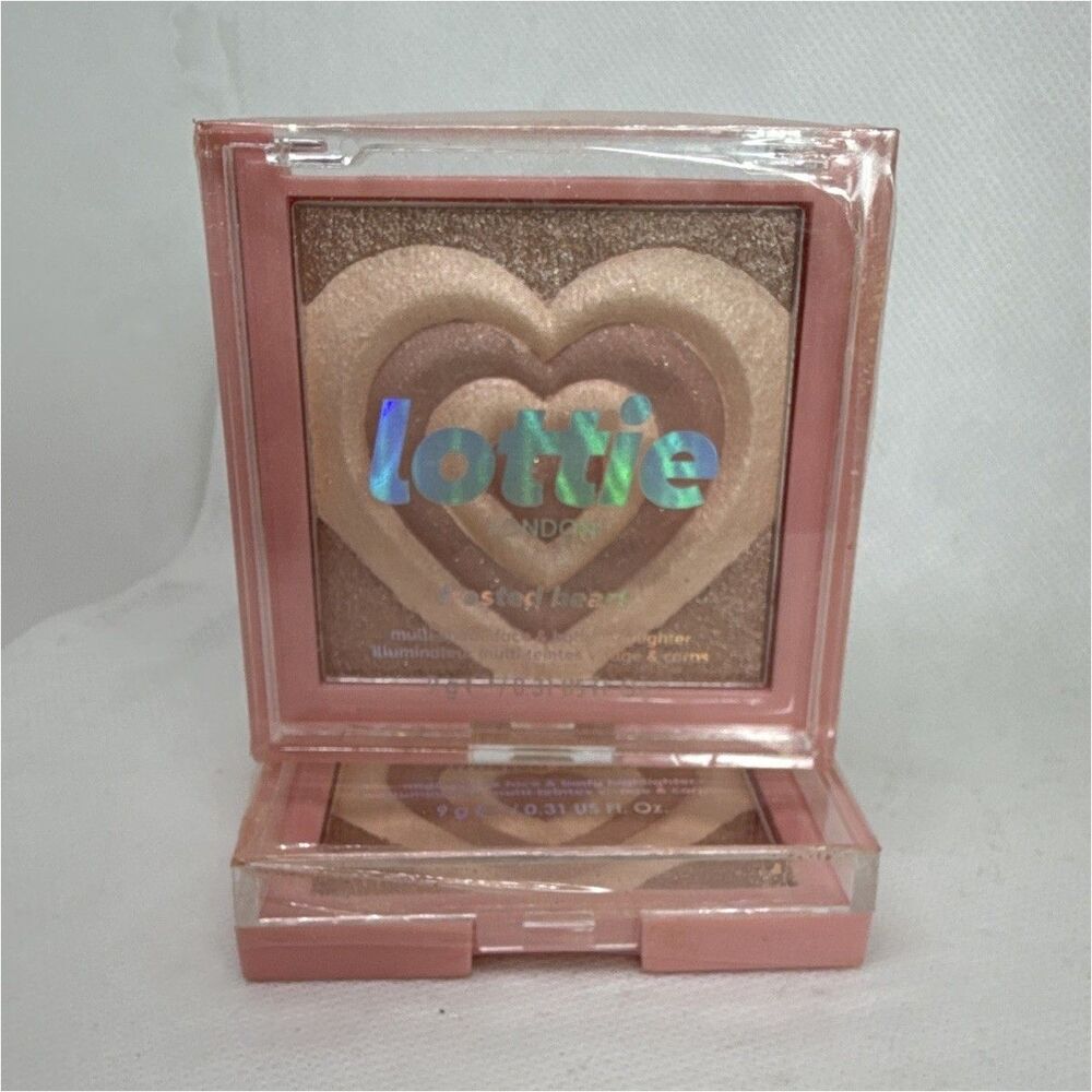 Lottie London Frosted Heart Highlighter Pressed Powder Illuminating 2pc 0.31